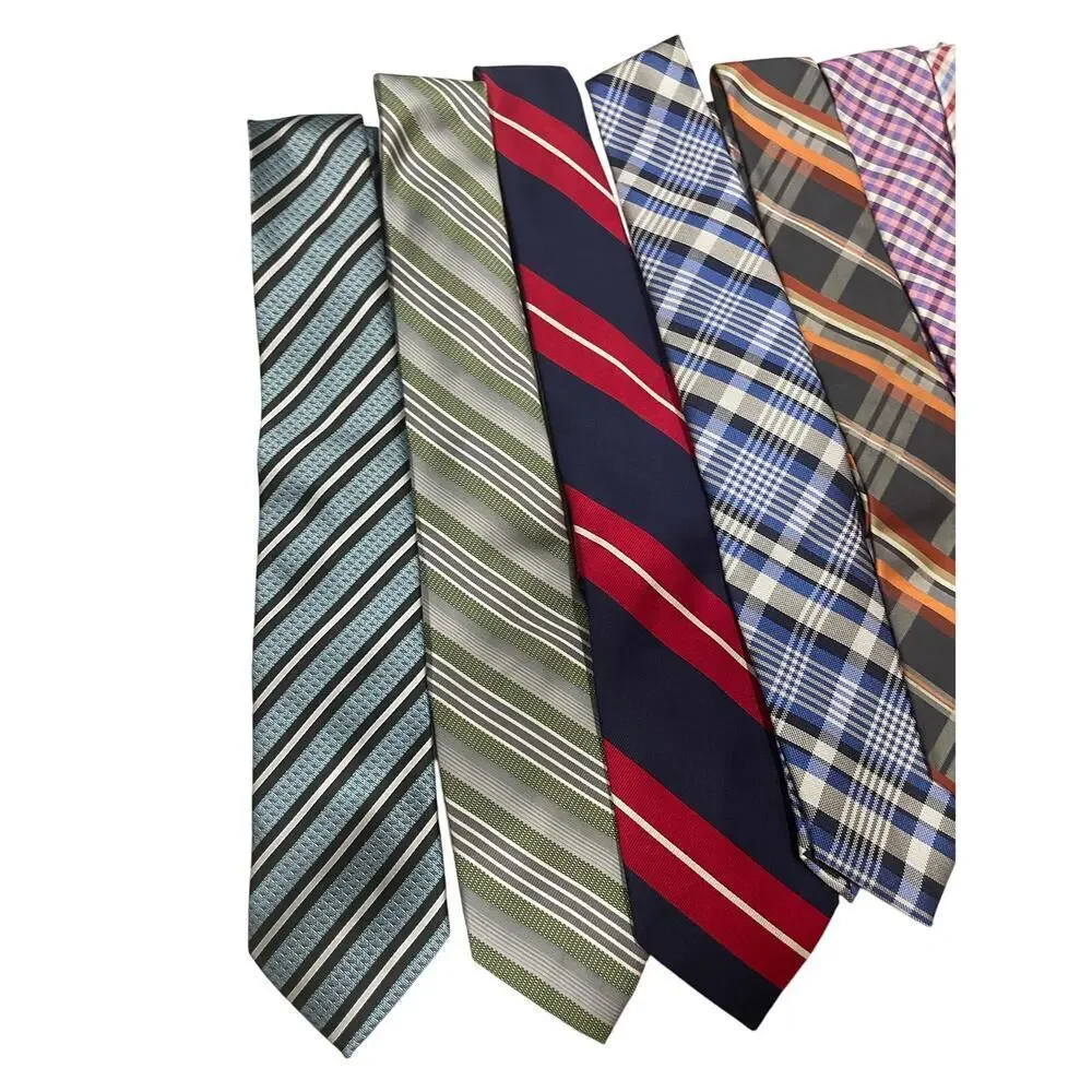 LOT OF 10 MEN DRESS TIES COLORFUL ELEGANT CHIC OFFICE‎ ATTIRE PROFESSIONALISM